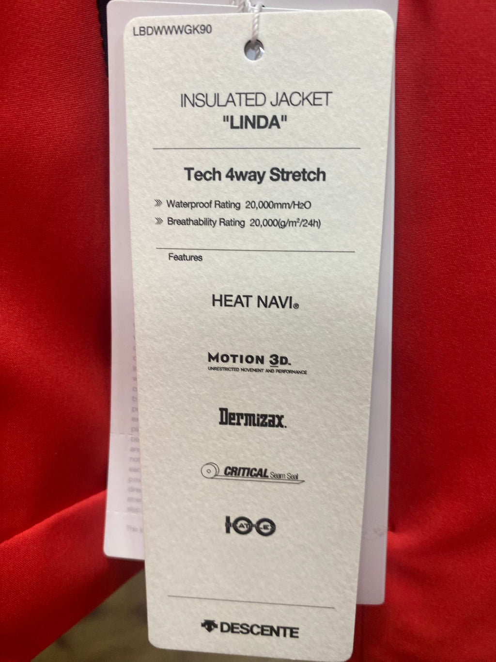 Rote Ski-Jacke Damen Marke: Descente